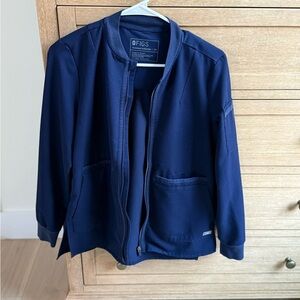 Figs Technical Scrub Navy Blue Jacket
